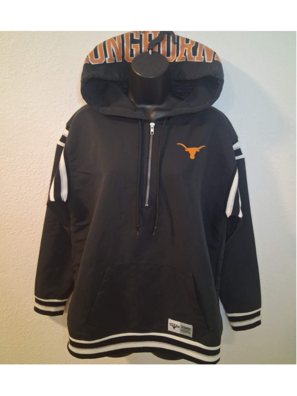 Texas Longhorns x Pink Victorias Secret Women's XS 1/4 Zip Hooded Jacket Black